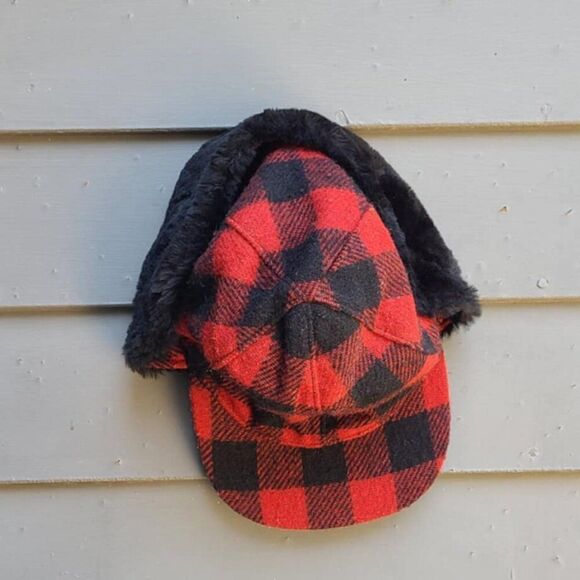 UGG Black shearling Red Black Buffalo Plaid Lumberjack Hat size L/XL main image 12